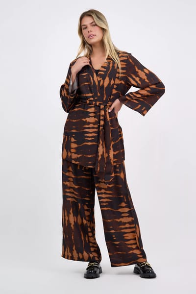 Viscose Kimono Jacket Brown Liberty Rose