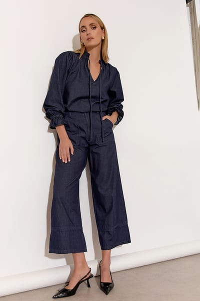 Pocket Detail Denim Pant Denim adorne