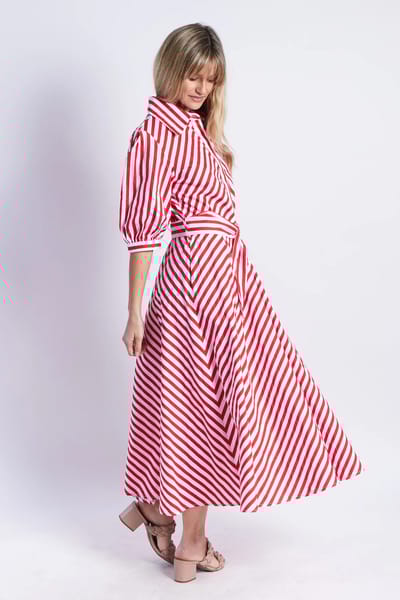 Bianca Belted Dress Red Leoni