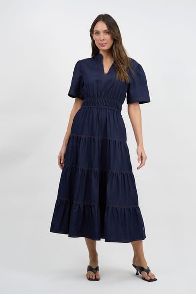 Denim Tier Detail Dress Denim Liberty Rose