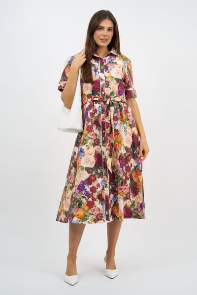 Trim Detail Shirt Dress Rose Liberty Rose