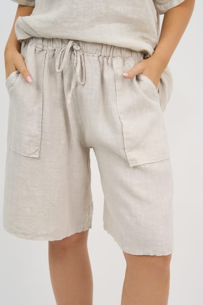 Linen Pocket Short Beige La Strada