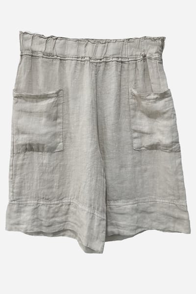 Linen Pocket Front Short Beige La Strada