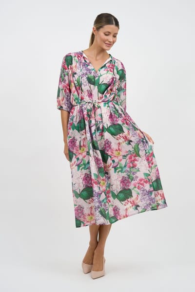 Tie Neckline Dress Pink Liberty Rose