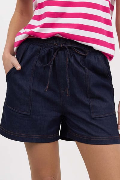 Stitch Detail Denim Short Denim Liberty Rose