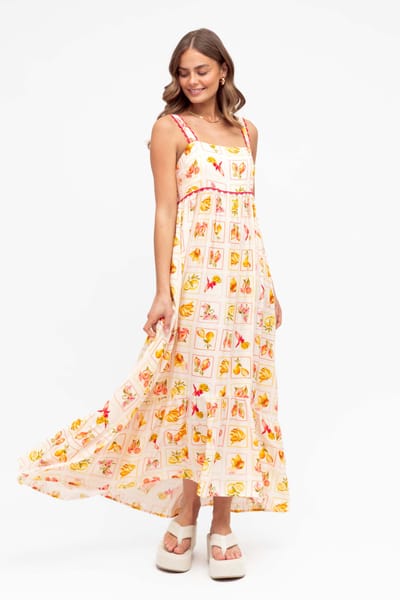 Ric Rac Sleeveless Dress Red Label of Love