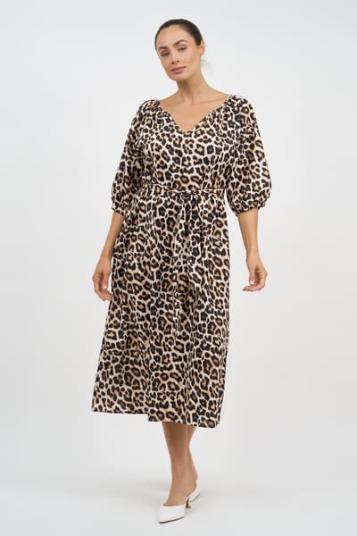Cotton Midi Dress Natural Liberty Rose