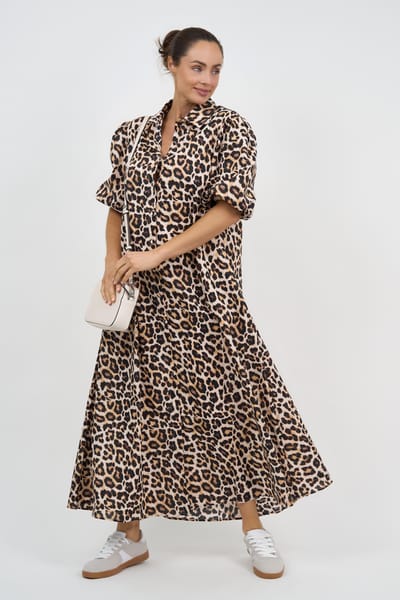 Maxi Cotton Shirt Dress Natural Liberty Rose