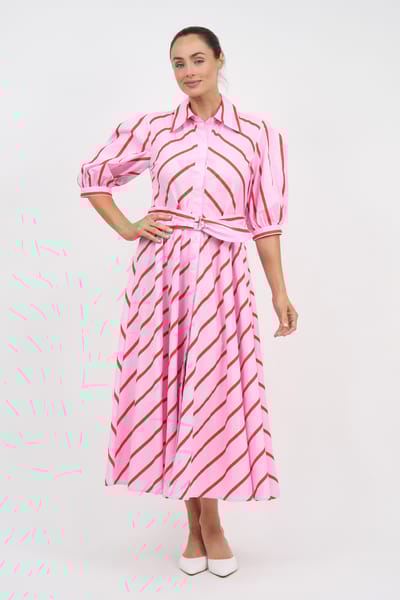 Bianca Belted Dress Pink Leoni