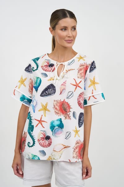 Trim Detail Tie Top Seahorse Liberty Rose