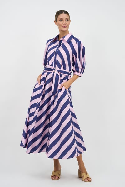 Bianca Belted Dress Ink Leoni