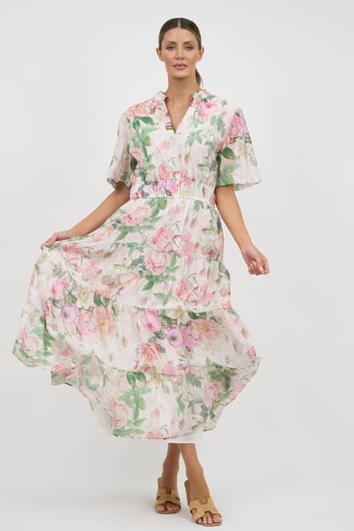 Tier Detail Dress Natural Liberty Rose