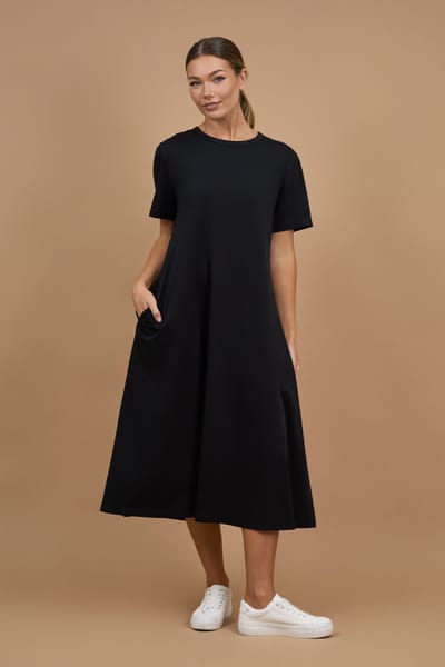 Cotton Jersey Dress Black Liberty Rose