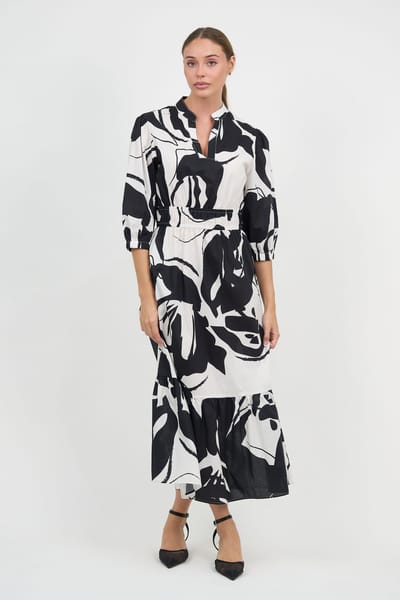 Waist Detail Dress Black Liberty Rose