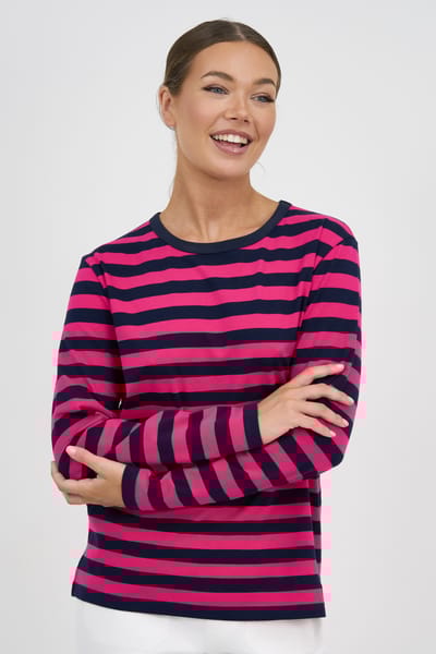 Cotton Jersey Long Sleeve Tee Pink Liberty Rose