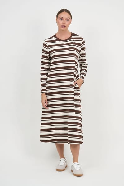 Straight Cotton Jersey Dress Chocolate Liberty Rose