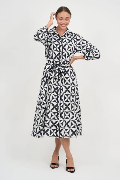 Trim Detail Linen Dress Black Liberty Rose