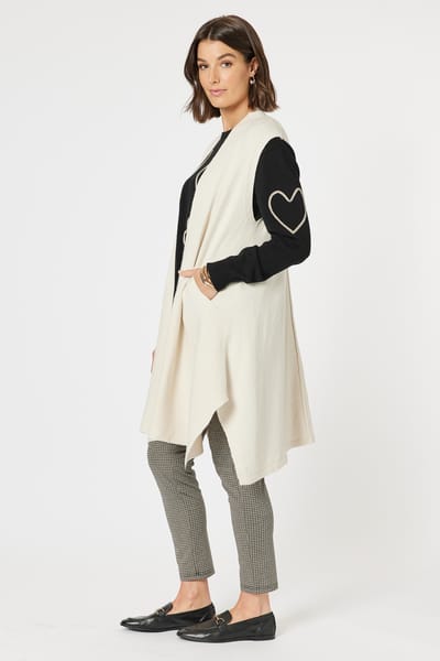 Ribbed Longline Cardigan Natural Clarity by Threadz