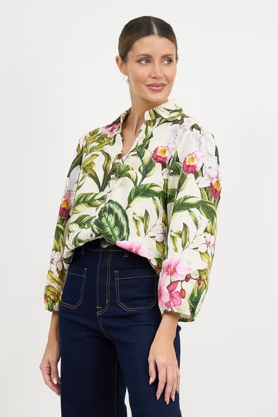 Button Detail Shirt Khaki Liberty Rose