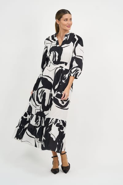 Waist Detail Dress Black Liberty Rose