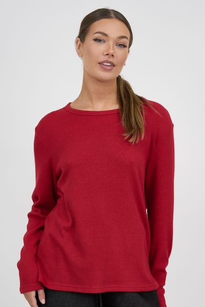 Metallic Ribbed Knit Top Berry Liberty Rose