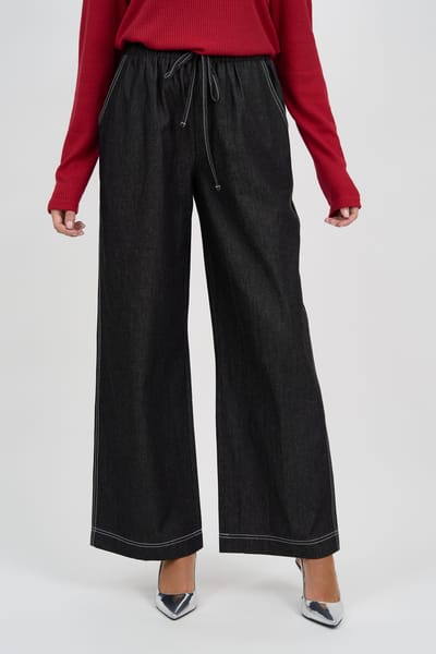 Light Weight Drawstring Denim Black Liberty Rose