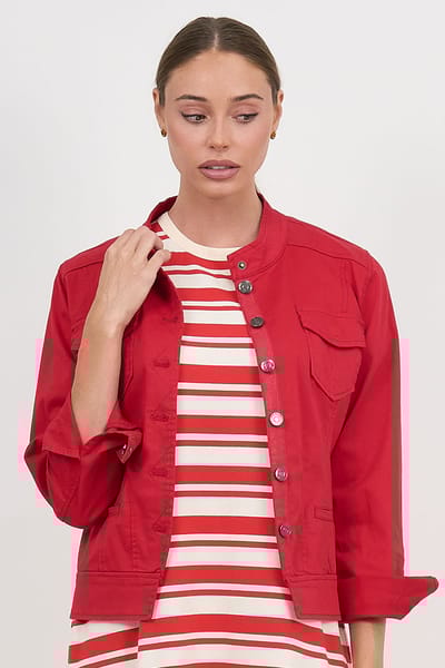 Denim Jacket Red Threadz