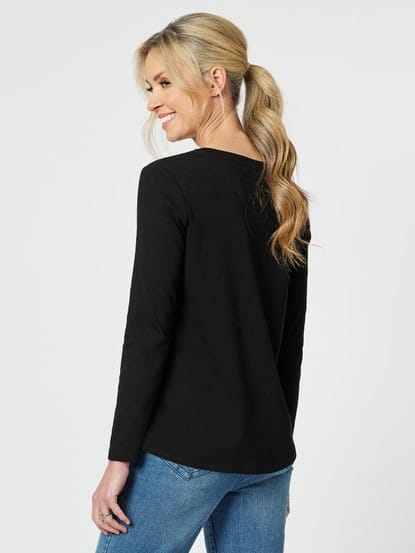 Long Sleeve Crew Tee Black Gordon Smith