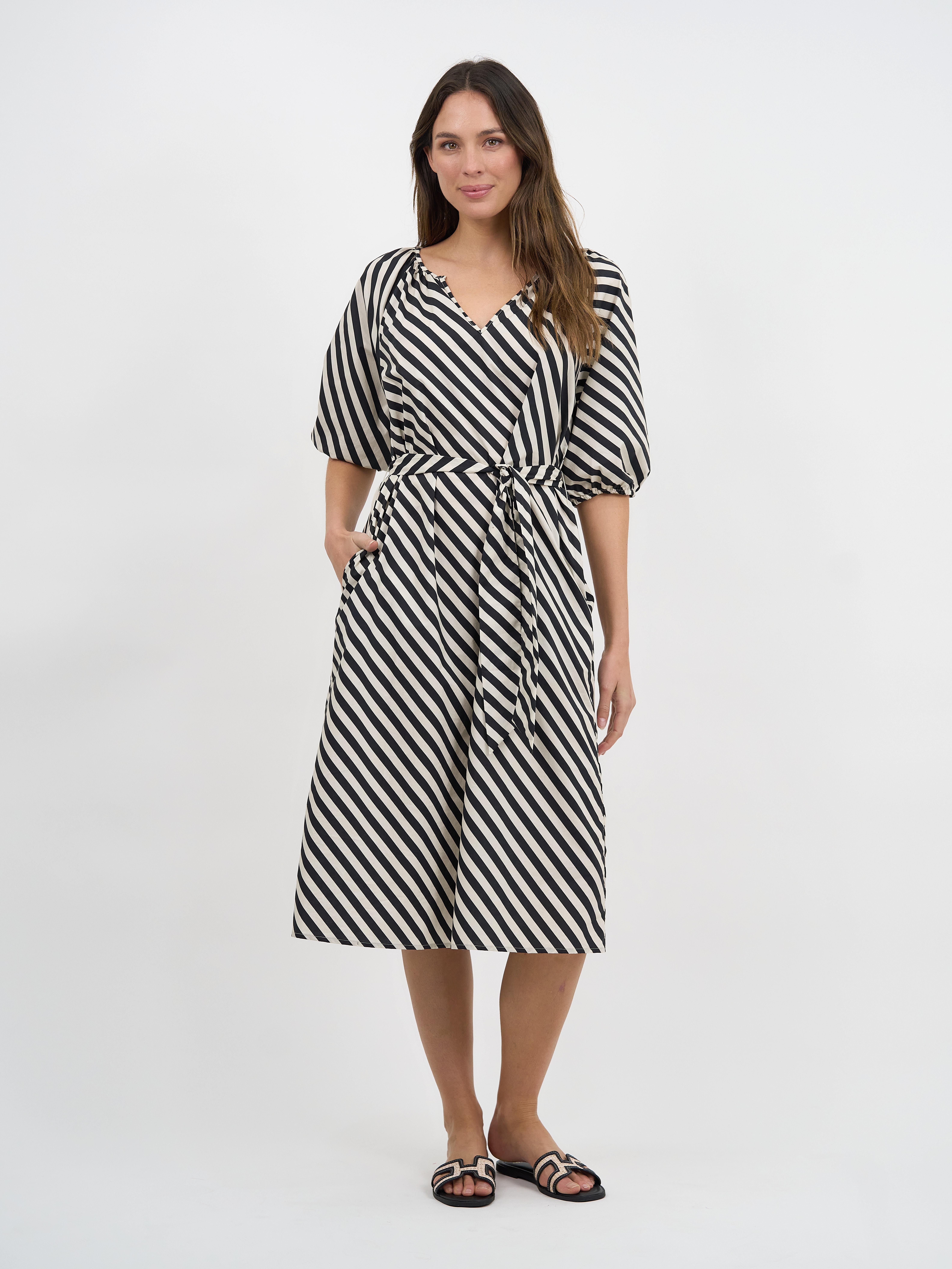 Cotton Midi Dress Natural Liberty Rose