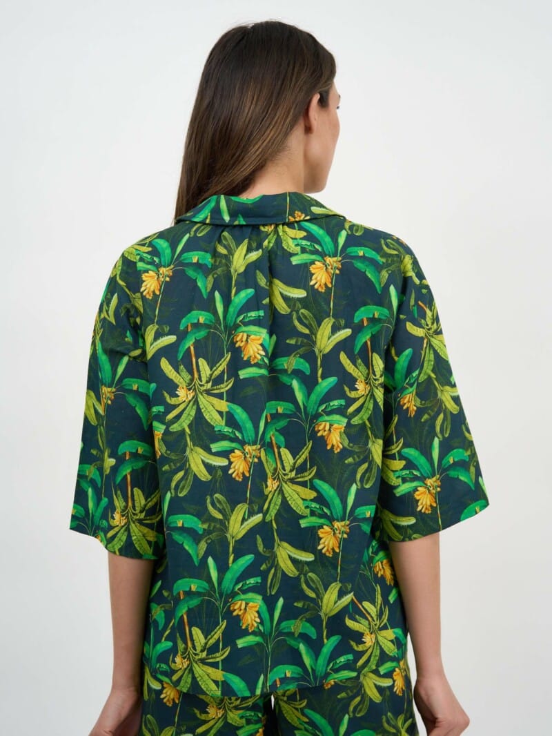 Relaxed Linen Shirt Green Liberty Rose