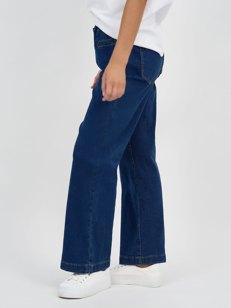 Maddy Wide Leg Jean Dark Denim Threadz