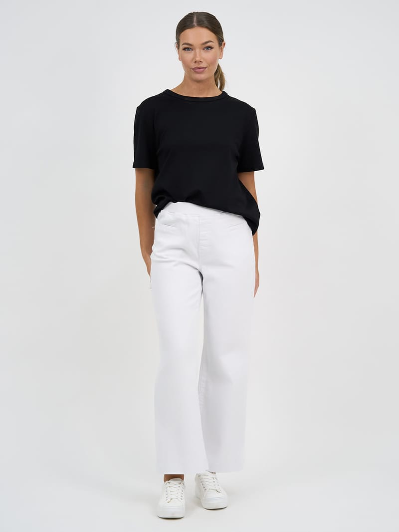 Maddy Wide Leg Jean White Threadz