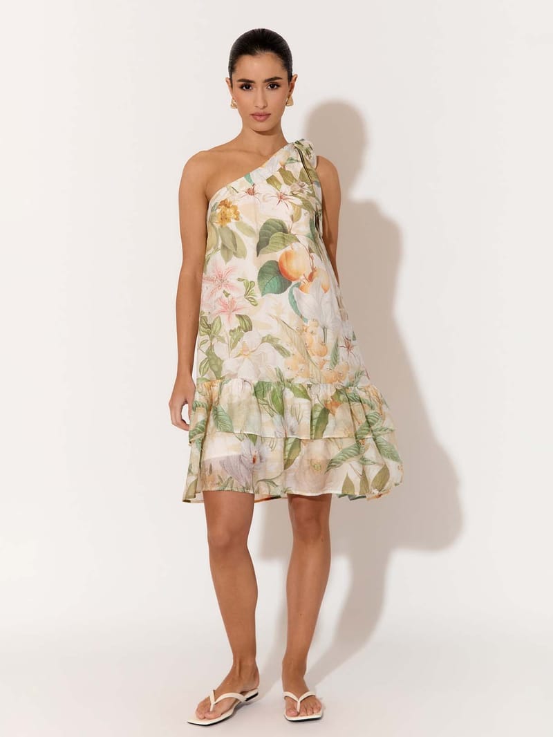 One Shoulder Dress White adorne