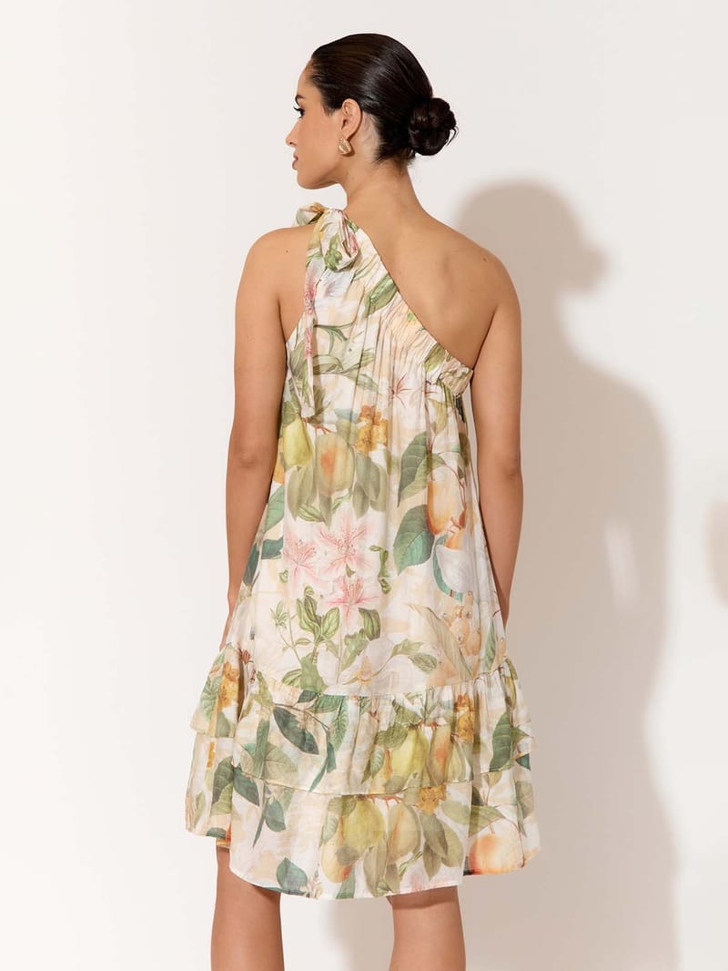 One Shoulder Dress White adorne