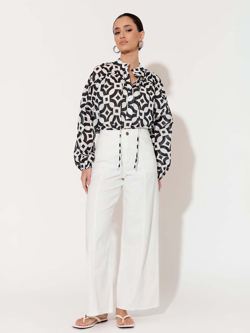 Stitch Detail Pant Cream adorne