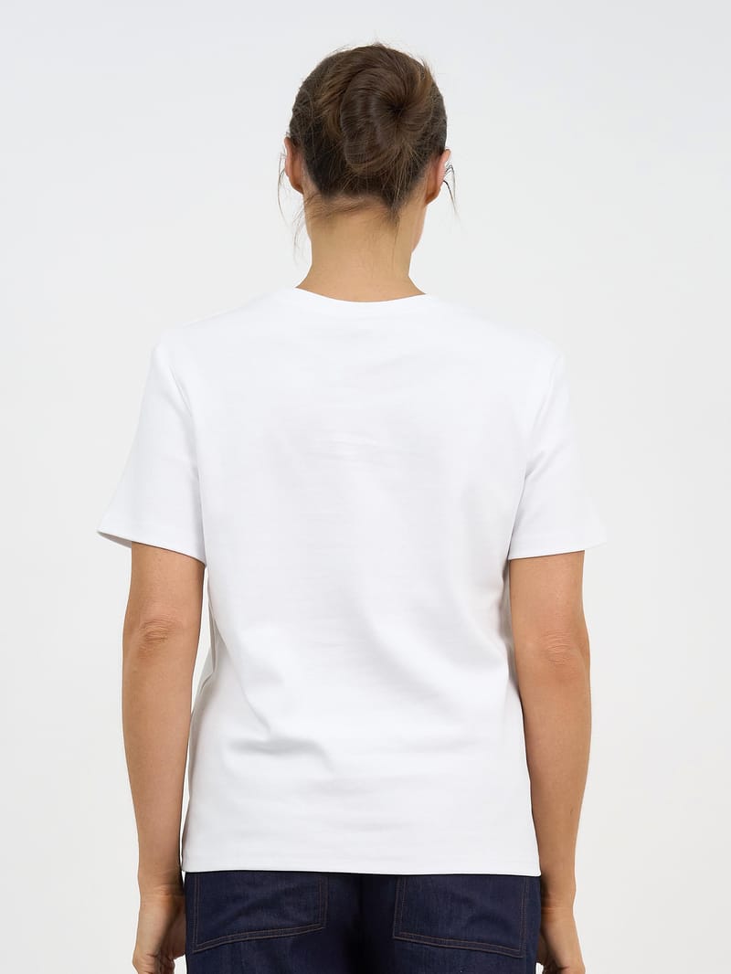 Print Cotton Tee White Liberty Rose