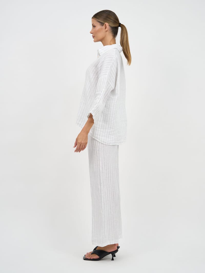 Relaxed Striped Shirt White La Strada