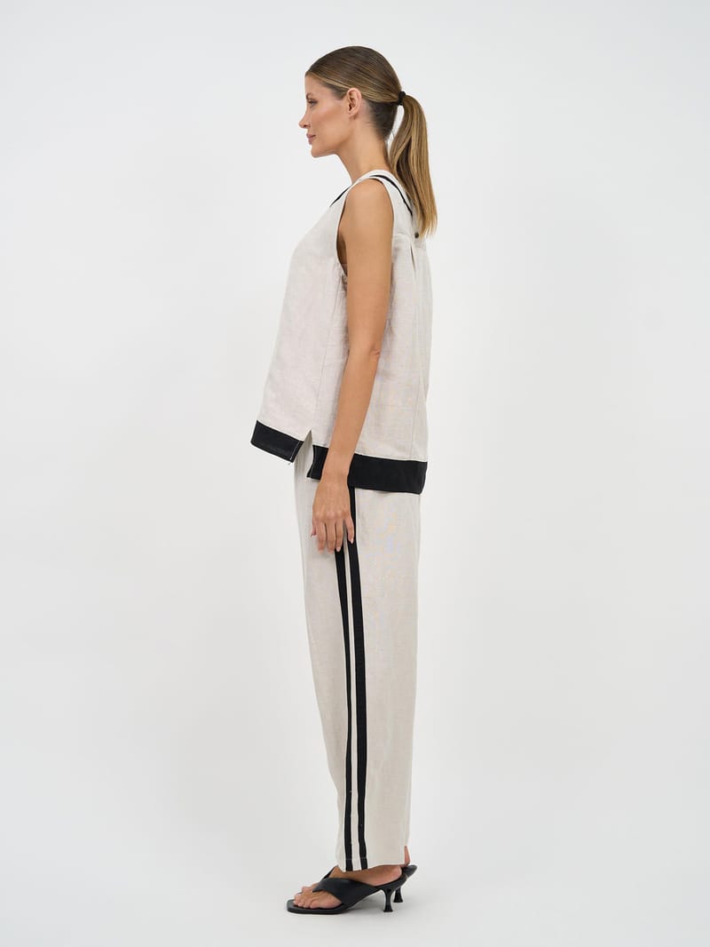 Contrast Detail Pant Beige Worthier