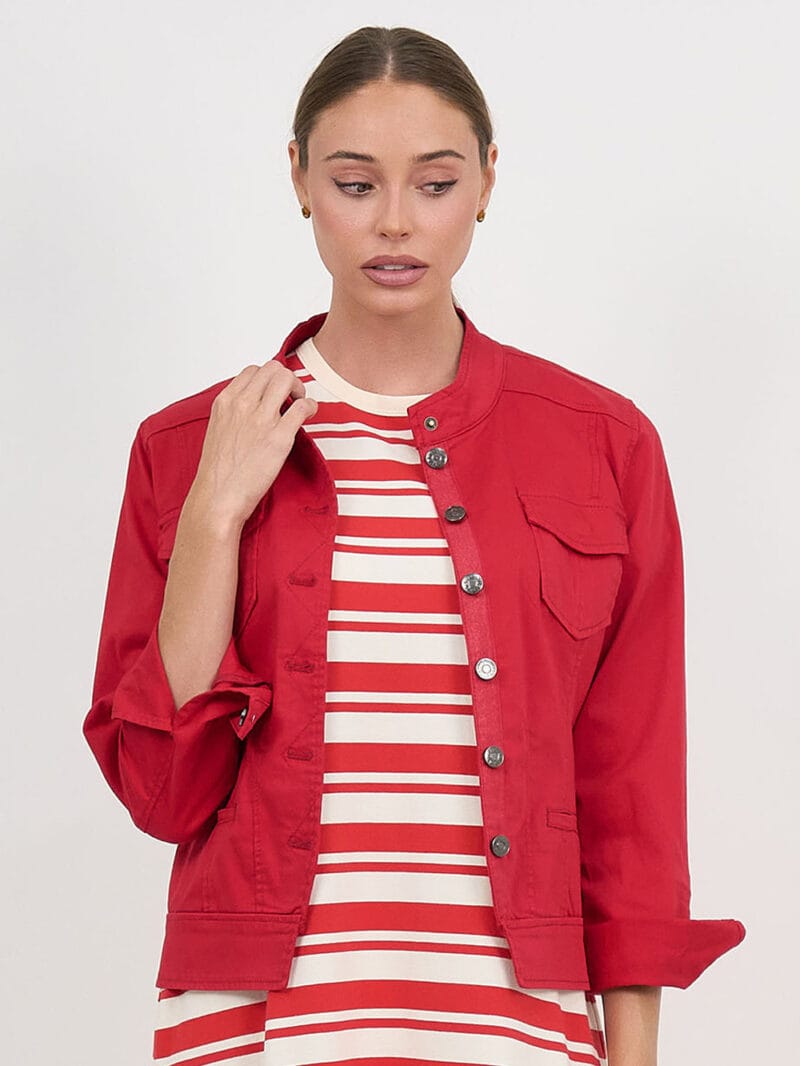 Denim Jacket Red Threadz