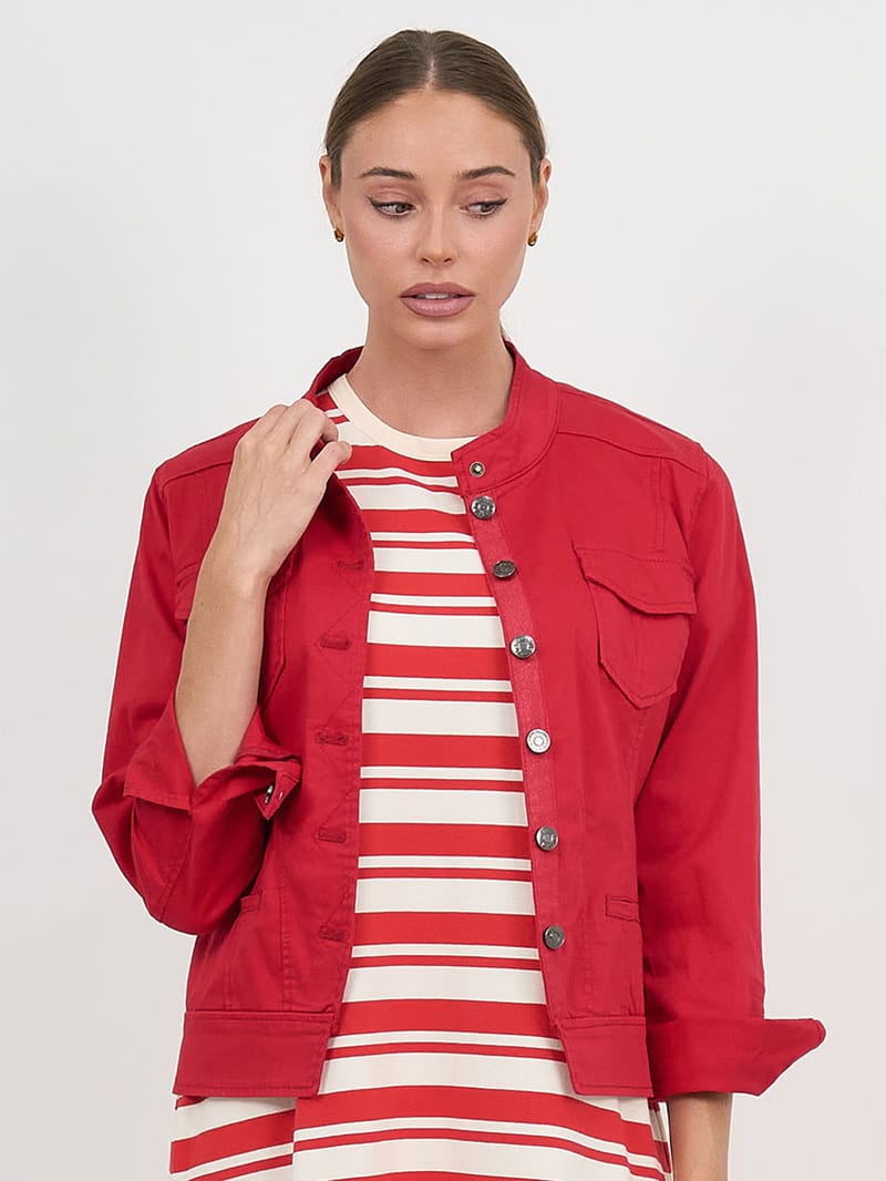 Denim Jacket Red Threadz