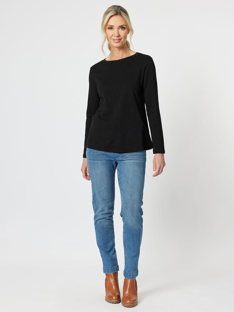 Long Sleeve Crew Tee Black Gordon Smith