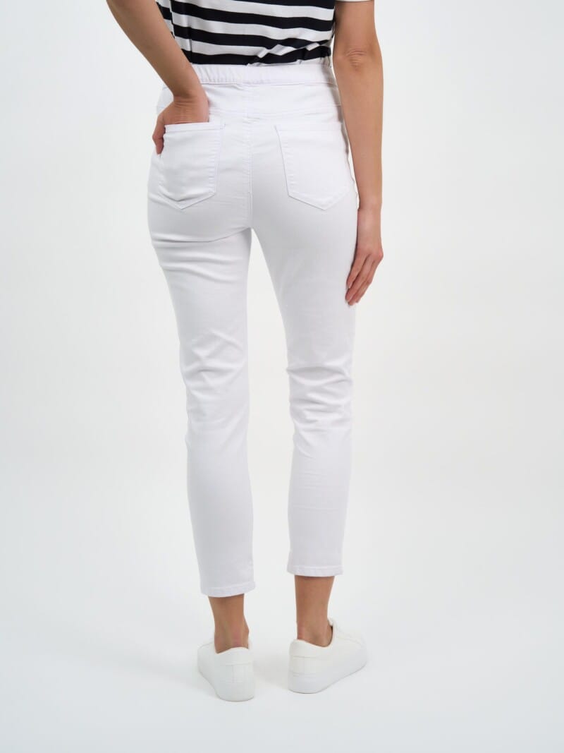 Distressed Pull On Jean White Threadz
