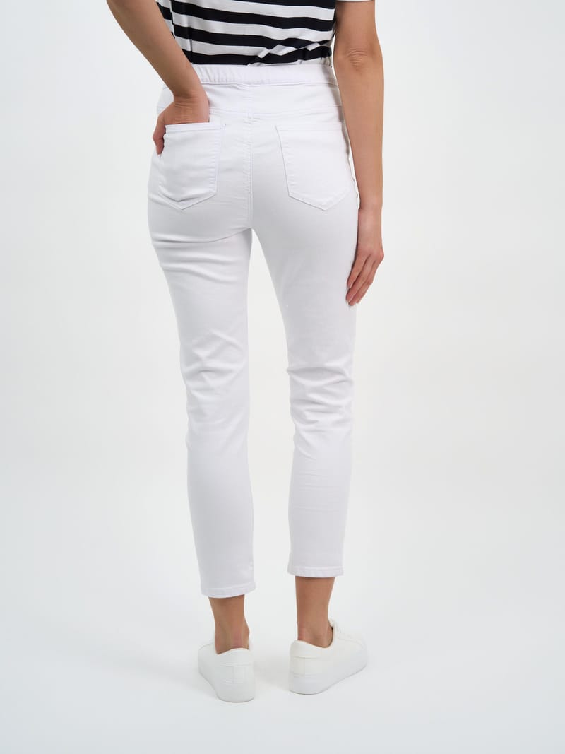 Distressed Pull On Jean White Threadz