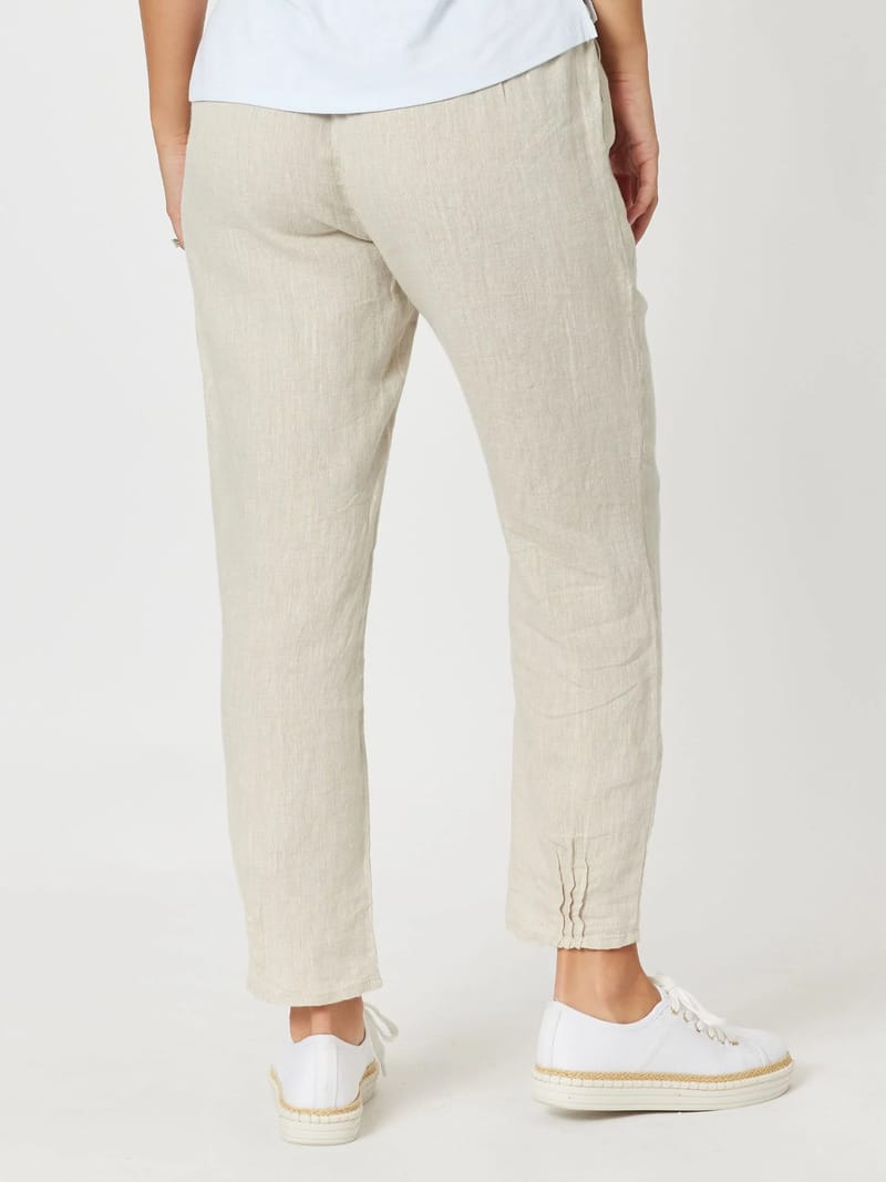 Jersey Waist Linen Pant Natural Gordon Smith