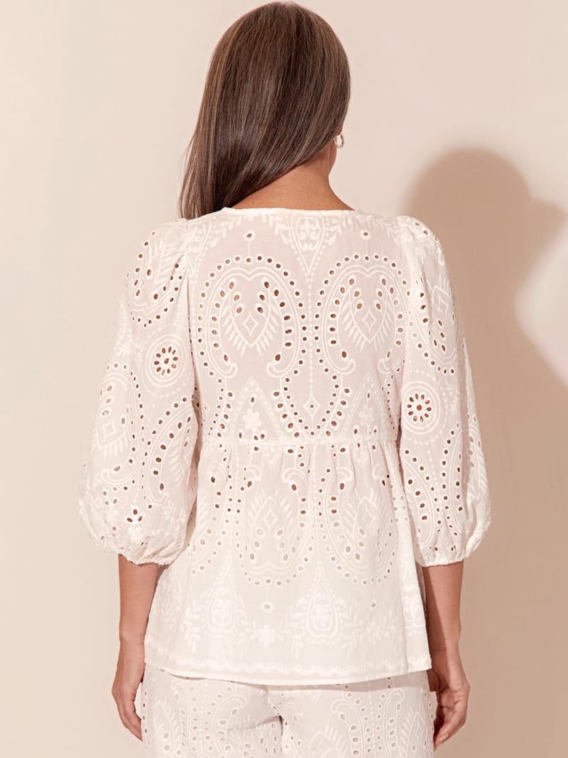 Relaxed Broderie Short White adorne