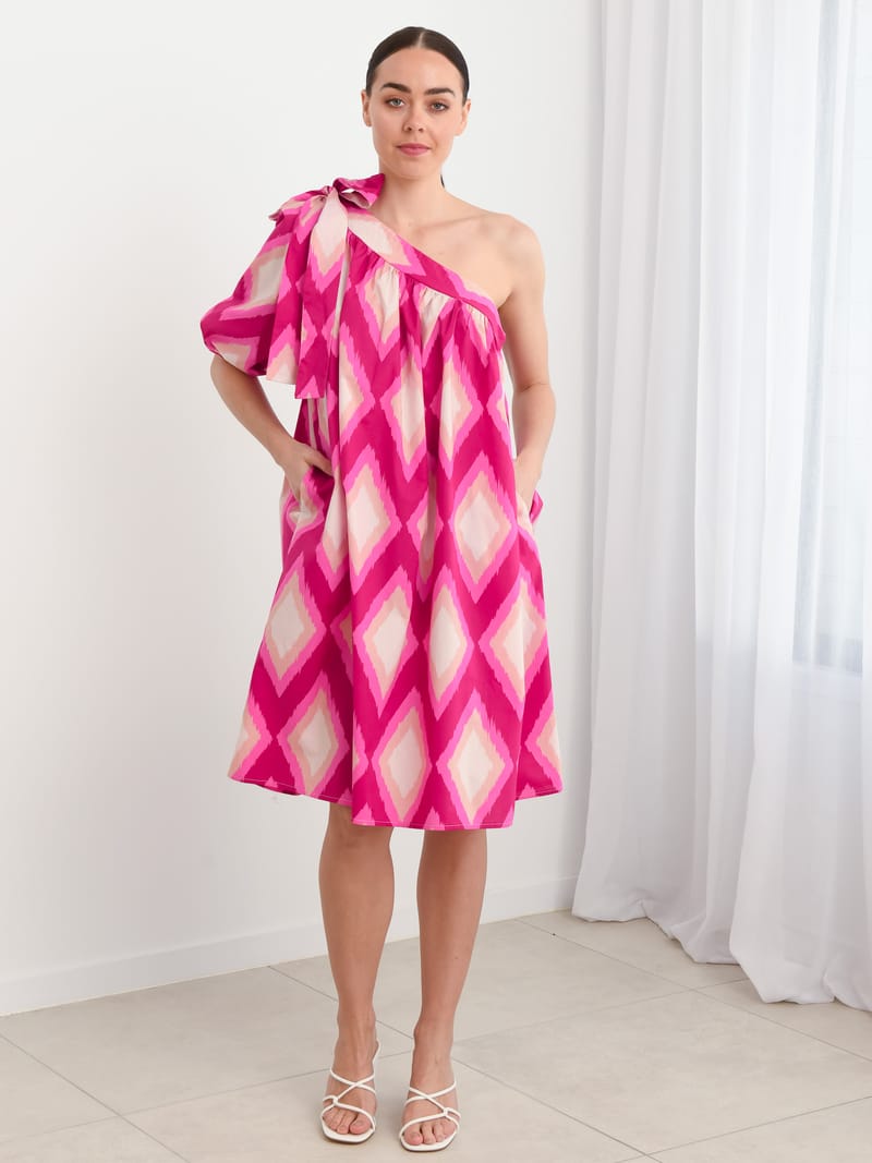 One-Shoulder Dress Pink Liberty Rose