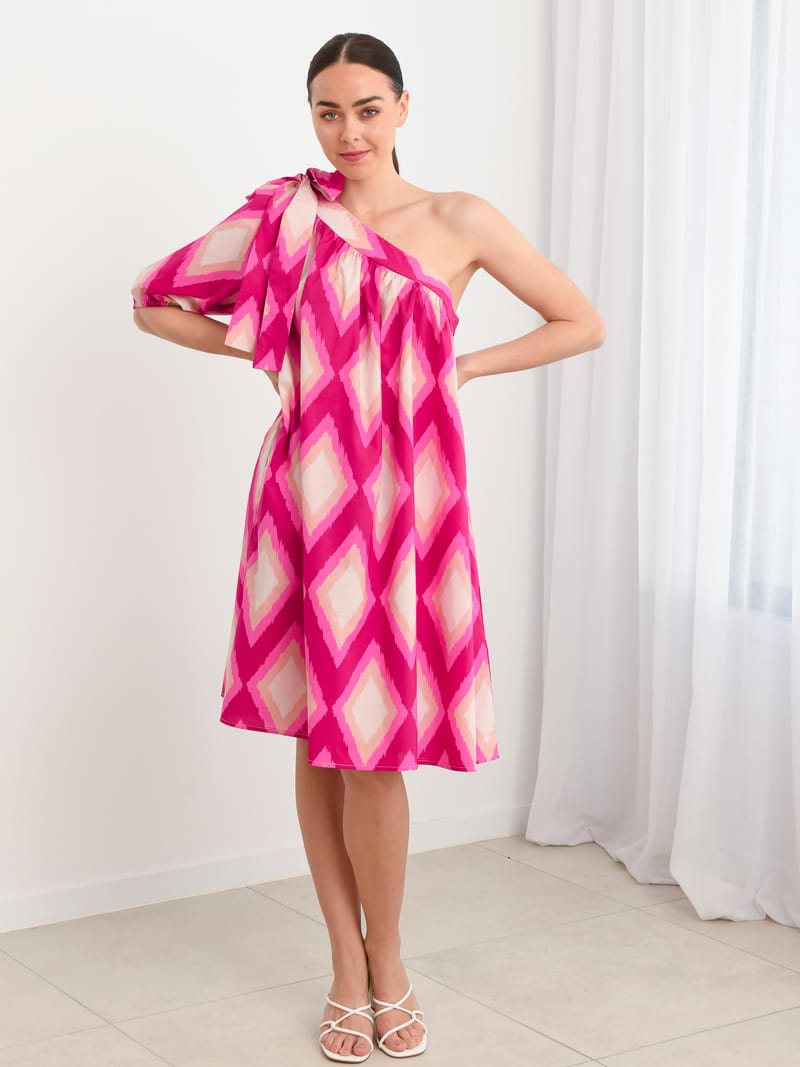 One-Shoulder Dress Pink Liberty Rose
