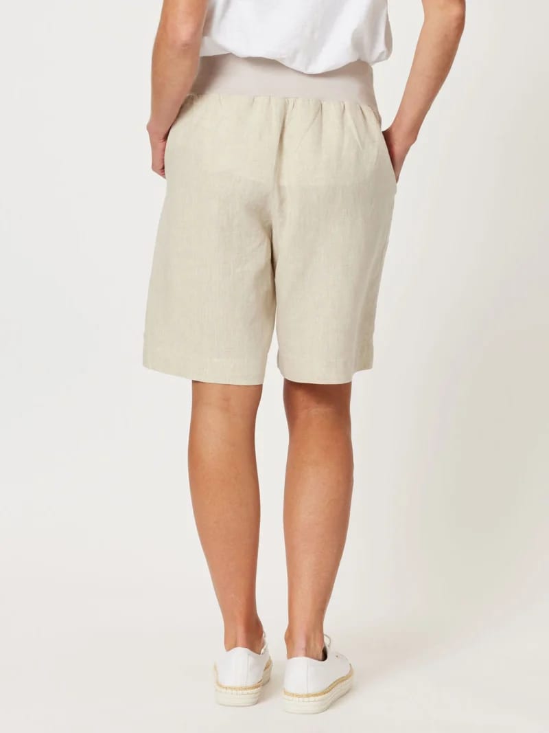 Jersey Waist Linen Short Natural Gordon Smith