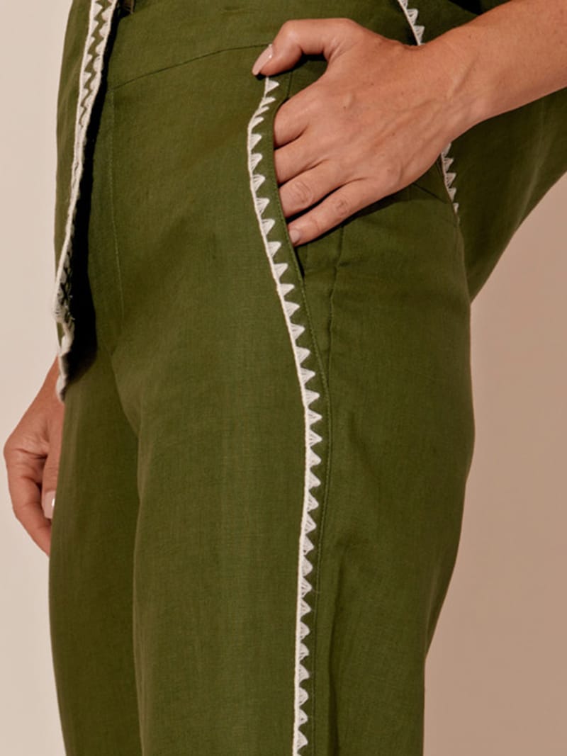 Stitched Edge Pant Khaki adorne
