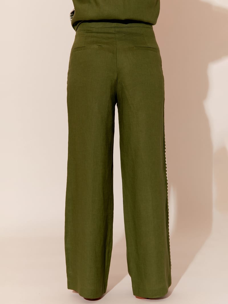 Stitched Edge Pant Khaki adorne